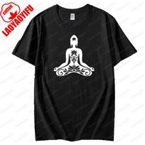 Unisexdala Buddha Shirt Pray TShirt Meditation Shirt Namaste Tee Tops Yoga Women T Shirt Women Summer Crewneck Cotton Short Sleeve S black