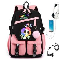 Mokyklinė kuprinė Dandy's World su USB jungtimi, A4 dydžio, įvairių spalvų