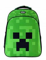 Mokyklinė kuprinė Minecraft, 42 cm, vandeniui atspari, žalia, su Creeper motyvu