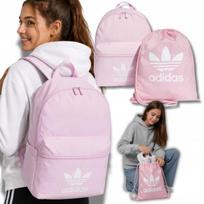 Mokyklinė kuprinė ADIDAS, rožinė, talpi, su maišeliu, A4 dydžio
