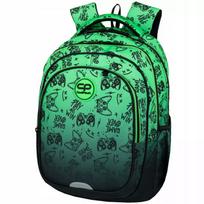 Mokyklinė kuprinė CoolPack FAST Game Over, žalia, su keliomis dalimis