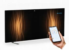 Elektrinis energiją taupantis infraraudonųjų spindulių šildytuvas su termostatu ir WiFi, juodas