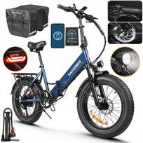 Elektrinis dviratis Samebike LOTDM200, 80 km, 48V 13Ah, 40 km/h, 20", su galine taše