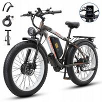 Elektrinis dviratis KAIJIELAISI V3, 4000W, 23Ah, 55 km/h, SHIMANO 21 pavarų, 26x4.0", dvigubas variklis