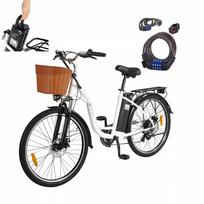Elektrinis dviratis DYU C6, 26", 250W, 12.5Ah, baltas plieninis rėmas