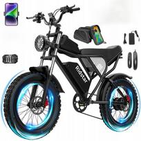 Elektrinis bekelės dviratis Ridstar Q20, 1000W, 20Ah, iki 55 km/h, hidrauliniai stabdžiai
