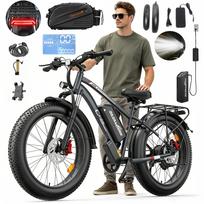 Elektrinis dviratis ZAZAWORK CF26, 1500W, 20Ah, 120 km, 26", su krepšiu