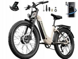Elektrinis dviratis Shengmilo S700, 2000W, 48V, 17,5Ah, 45 km/h, 26", 160 Nm, su dviem varikliais