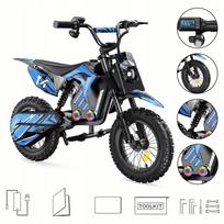 Vaikiškas elektrinis motociklas iScooter A14 500W 36V, mėlynas