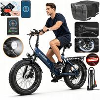 Elektrinis dviratis Samebike LOTDM200, 80 km rida, 48V 13Ah, iki 40 km/val., 20", su galine kuprine