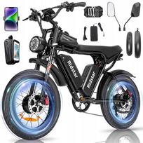 Elektrinis dviratis Ridstar Q20PRO, 3000W, 52V, 40Ah, iki 60 km/val., stambios MTB padangos