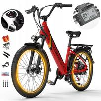 Elektrinis dviratis LANKELEISI ES500PRO 750W, 14,5Ah, 24", iki 130 km, 35 km/val.
