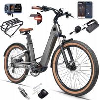 Elektrinis dviratis Mihogo Air Max, 900W, 48V 19.2Ah, iki 40 km/h, 200 km, 26", APP, GPS
