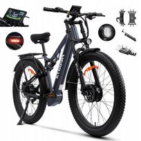 Elektrinis dviratis HedaTX TX29, 2 varikliai, 2000W, 48V, 19,2Ah, iki 45 km/h, nuvažiuoja iki 60 km, 27,5" ratlankiai