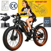 Elektrinis paspirtukas RICH BIT C01, dvigubas variklis 3000W, 63 km/h, 48V 20Ah baterija