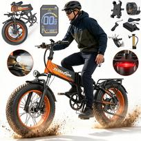 Elektrinis dviratis ZAZAWORK CF1000, 20 Ah, 1500 W, 45 km/h, 120 km, 20" platūs ratai