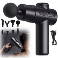 Kūno masažo pistoletas, juodas, 1500 mAh
