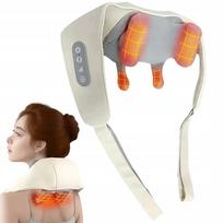 Kaklo masažuoklis SHIATSU su šildymu, 1800mAh, pečiams ir kūnui