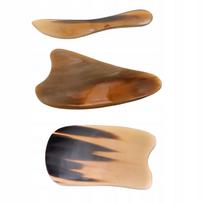 Gua Sha rinkinys, 3 vnt., jautienos rago masažuokliai, universalios formos
