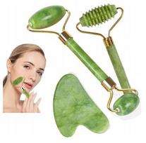 Veido masažuoklis 3-in-1 su Gua Sha ir nefrito akmeniu