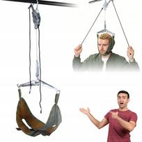 Kaklo tempimo įrenginys, reguliuojamas, pilkas, kaklo masažuoklis