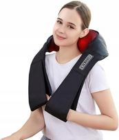 Nugaros ir kaklo masažuoklis Shiatsu, šildomas, 16 galvučių, H-016