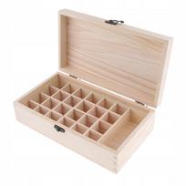 Eterinių aliejų medinė dėžutė, 25 buteliukams po 15 ml
