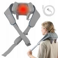 Kaklo ir pečių shiatsu masažuoklis su šildymu, belaidis, USB, 3D