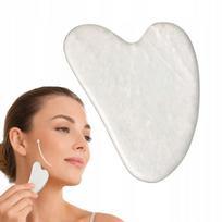 Jadeito gua sha balta natūrali masažo plokštelė