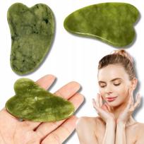 Jade akmens Gua Sha plokštelė ir veido masažuoklis