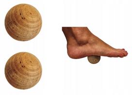 Masažo kamuoliukai raumenims, mediniai, 5 cm, 2 vnt.