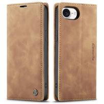 For iPhone 17e PU Leather Flip Wallet Case Magnetic Folio Cover Card Holder Credit Slots Kickstand TPU Shockproof Protective For iPhone 17e 2026 šviesiai ruda spalva