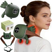 Nugaros, pečių ir kaklo masažuoklis SHIATSU su USB, belaidžiu 3D masažu ir šildymu