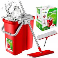 Grindų šluota su automatinio išgręžimo kibiru, 2 skyrių, su 2 mikropluošto šluostėmis, GreenBlue GB850