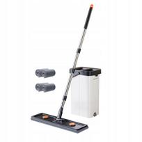 Grindų plovimo rinkinys su kibiru, plokščia šluoste ir 4 šluostėmis, 33 cm