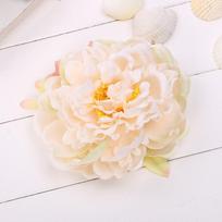 Elegant 14cm Artificial Flower Hairpins Big Flower Peony Flower Bridal Hair Clips Headwear Barrettes Headdress Wedding smėlis