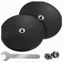 Neodimio magnetai su guma, 66 mm skersmens, M6 sriegis, keliamoji galia 20 kg, rinkinys