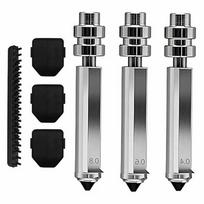3D spausdintuvo antgalių rinkinys, 3 vnt., grūdintas plienas, 0,4 / 0,6 / 0,8 mm, su silikonu