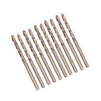 Metalo grąžtų rinkinys HSS M35 su kobaltu, 10 vnt., 1–5 mm