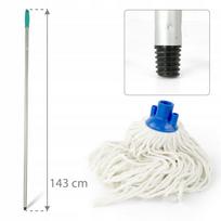 Grindų šluostė TTS, 350 g, su aliuminiu kotu, 140 cm