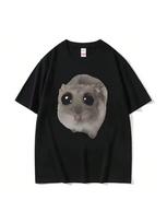 Funny Sad Hamster Meme Cry 'unisex Wo'unisex Cotton T Shirt Fashion Summer Casual Short Sleeve Streetwear Classic Print Unisex T Shirts S įvairiaspalvis