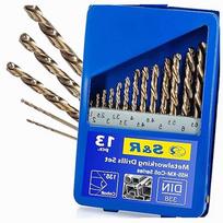 Metalo grąžtų rinkinys, 13 vnt., 1–6,5 mm, HSS-G kobaltas, DIN 338