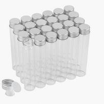 Laboratoriniai 30 ml boro silikatinio stiklo mėgintuvėliai, 24 vnt. rinkinys