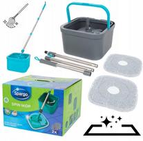 Grindų plautuvas su kibiru Spargo Spin Mop, 2 mikropluošto šluostės