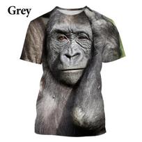 Man T-Shirt Designer Funny Orangutan Monkey 3D Printing Funny Hip-Hop T-Shirt Summer New Animal Personality Hip-Hop Tops Tees S