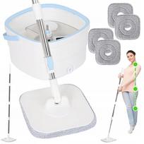 Grindų plovimo šluota su 360° sukimosi mechanizmu, 25 l kibiras, 110–130 cm, namams ir biurui