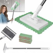 Grindų šluostė SUPER SET FLAT su dangteliu ir 4 mikropluošto šluostėmis