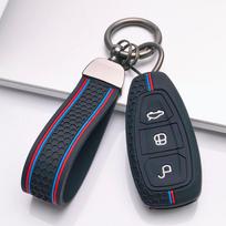 Silicone Key Case keychain for Ford 3 Button Smart Key, Fits Ford Focus Mondeo Kuga Escape Galaxy C-Max S-Max, Protective Accessory juoda