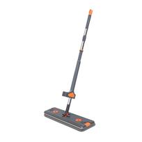 Grindų valymo šluostė, tamsiai pilka, 45x12 cm, su išgręžimo mechanizmu