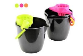Plastikinis grindų plovimo kibiras su gręžtuvu, juodas, 12 l